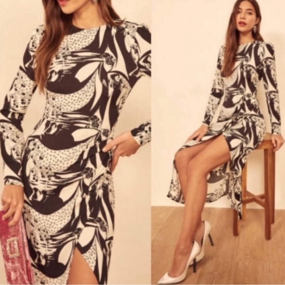 Reformation Celeste Midi Dress in Persephone Sz 2 - Picture 1 of 4